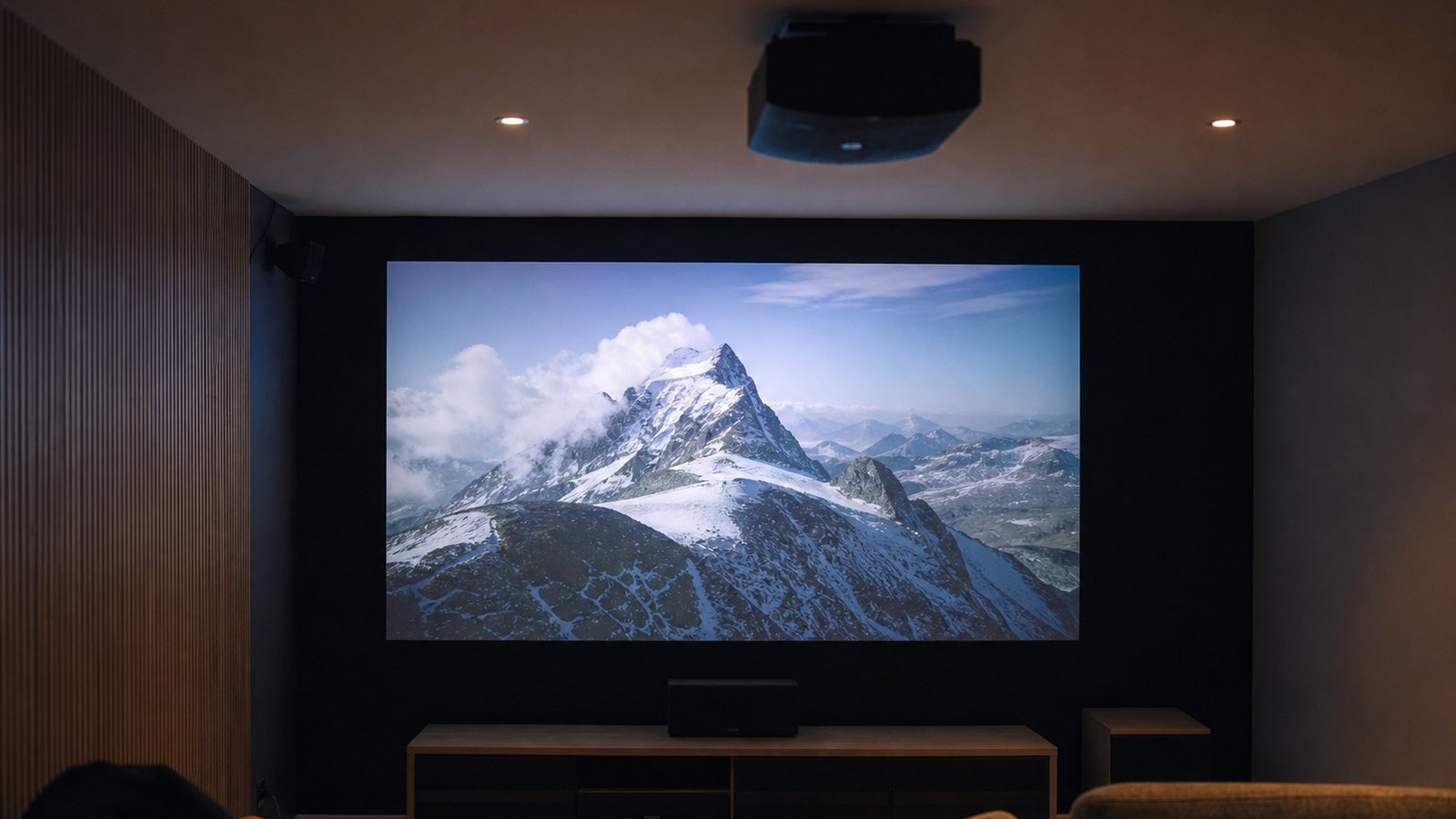 Projecteur laser et téléviseur de grande taille comparés pour une salle de home cinéma